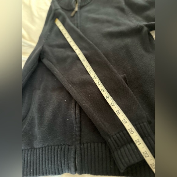 LL bean Mens XL Full Zip Sweater Cardigan Navy 100% Cotton Pockets Mock Collar. - Picture 5 of 12